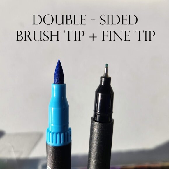 NEW Art Supplies Brush Markers Pens for Adult Coloring Books School 34 Count Dua - Picture 10 of 13